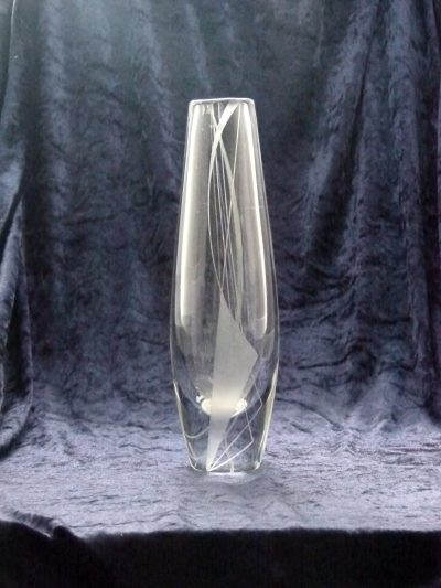 Orrefors blue tinted vase designed by Edvin Ohrstrom