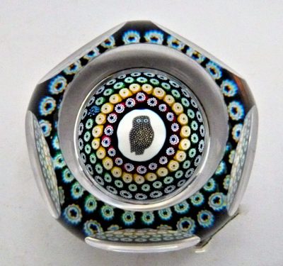 Whitefriars Paperweight with Owl Motif